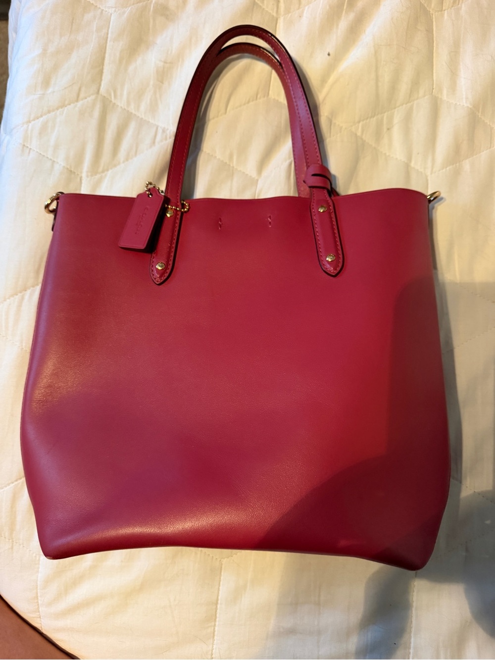 Coach Women's Magenta Leather Shoulder Bag